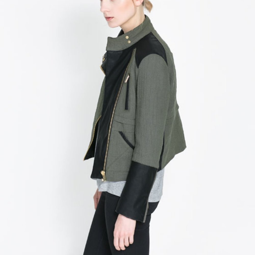 🎉HP🎉ZARA QUILTED CROSSOVER JACKET Military Parka - Picture 10 of 10